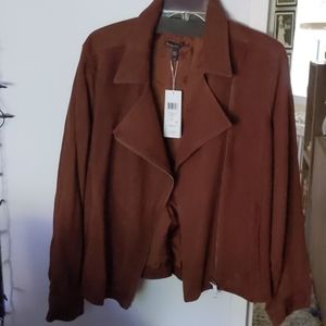 EILEEN FISHER Soft Suede Zip Jacket